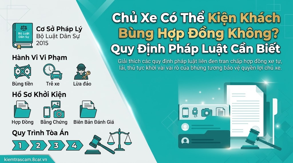 Chủ Xe Có Thể Kiện Khách Bùng Hợp Đồng Không? Quy Định Pháp Luật Cần Biết