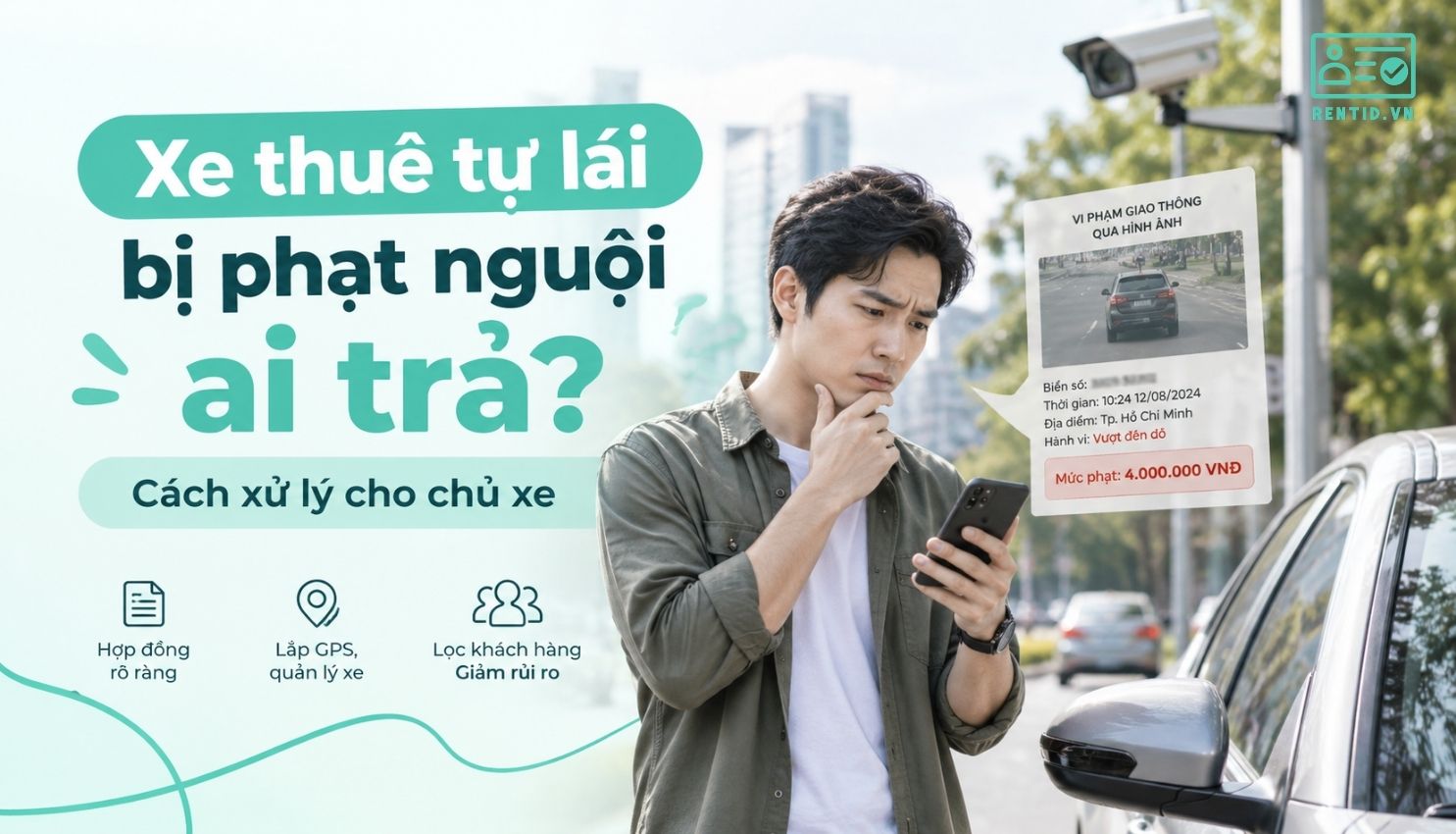 Xe thuê tự lái bị phạt nguội ai trả? Cách xử lý cho chủ xe