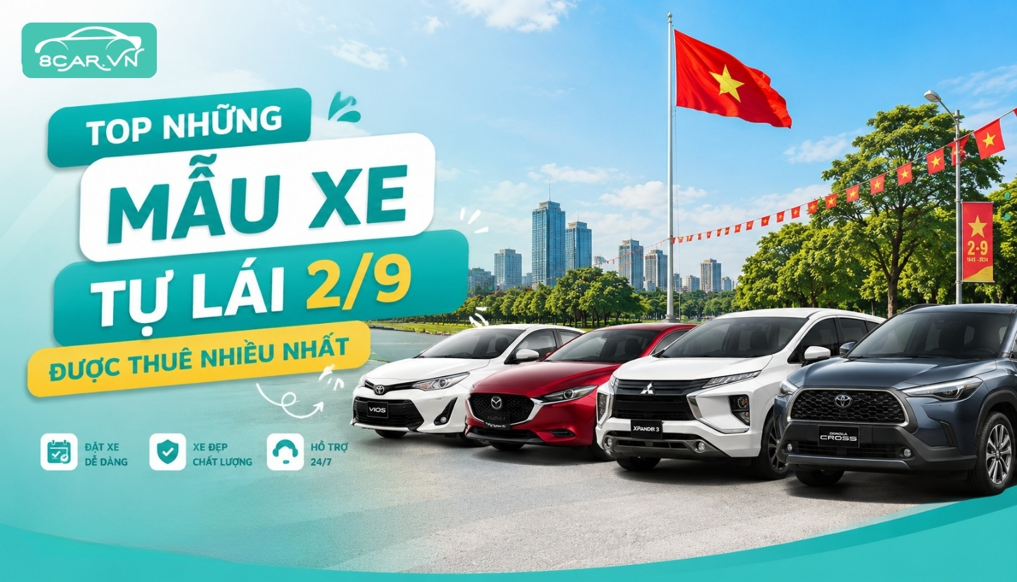 Top những mẫu xe tự lái 2/9 được thuê nhiều nhất